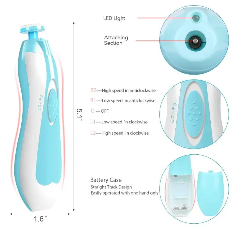 Painless 6 in 1 Electric Baby  Nail Clipper & Trimmer